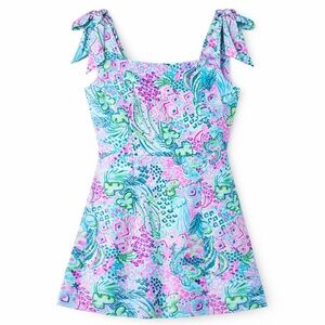 Lilly Pulitzer Linnae Romper Banana Split Print Tie Strap Resort Mini Size 6